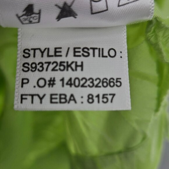 Sag Harbor Lime Green Floral Button Up Sheer Cotton/Poly Blend Medium - Picture 11 of 11